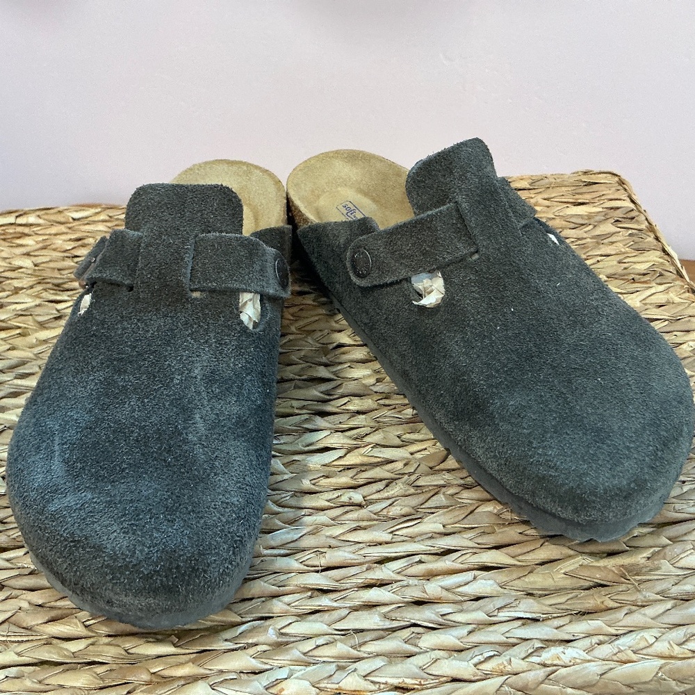 Birkenstock Boston suede leather clogs